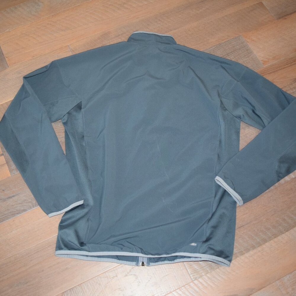 ADIDAS Climalite Wind Full Zip Up Jacket Coat Shell Layer Mesh Insets Warm Up L - Picture 4 of 5
